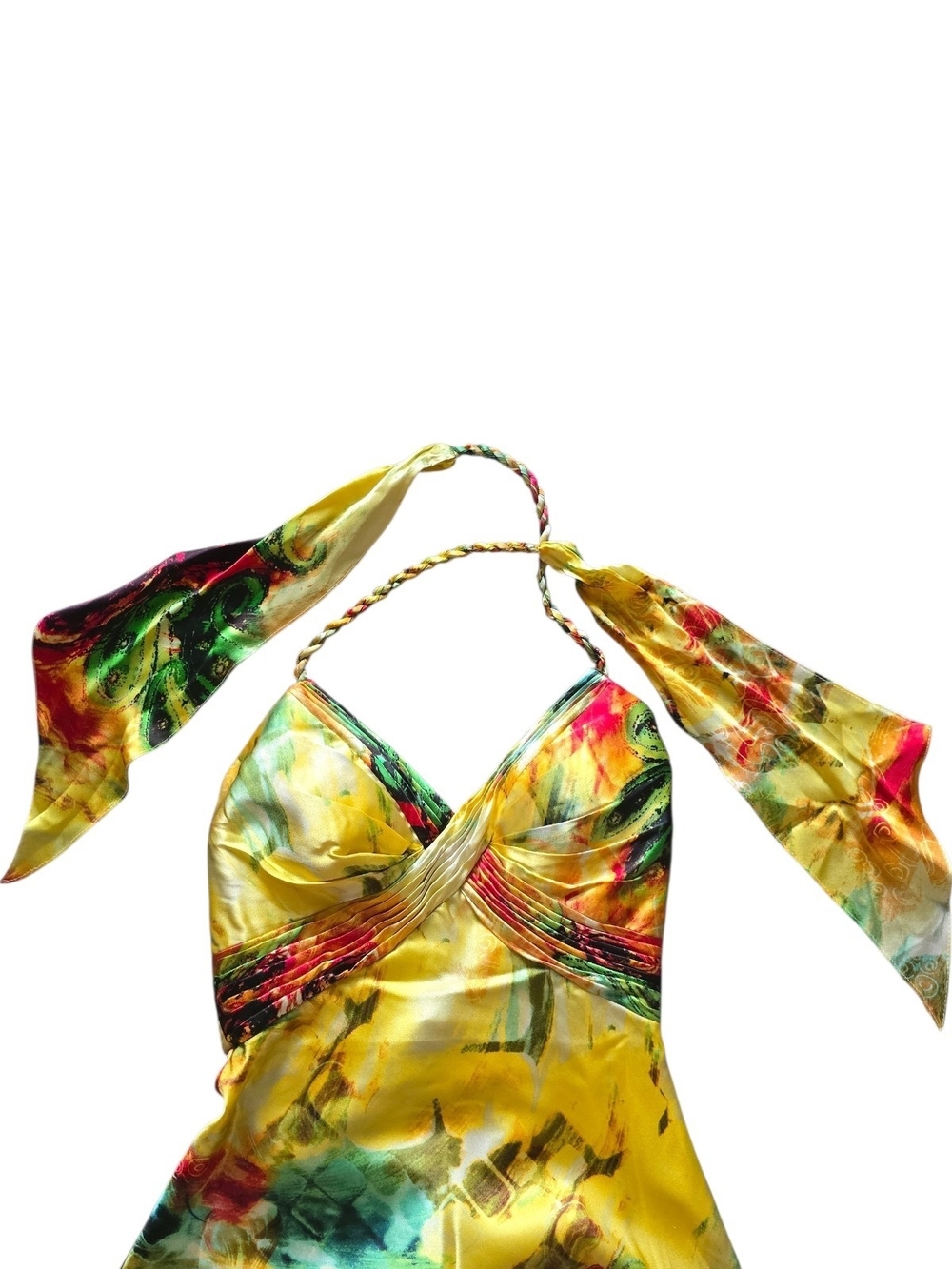 Cache VTG 100% Silk Y2k NWOT Halter Dress - Picture 4 of 6